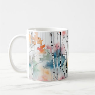 Watercolor Birch Tree Kaffeetasse