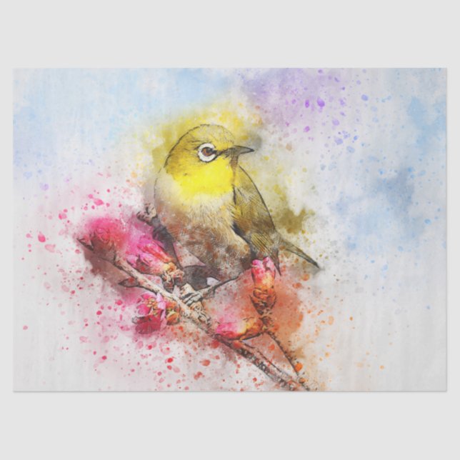 Watercolor Bird 6 Decoul Seidenpapier (Vorderseite)