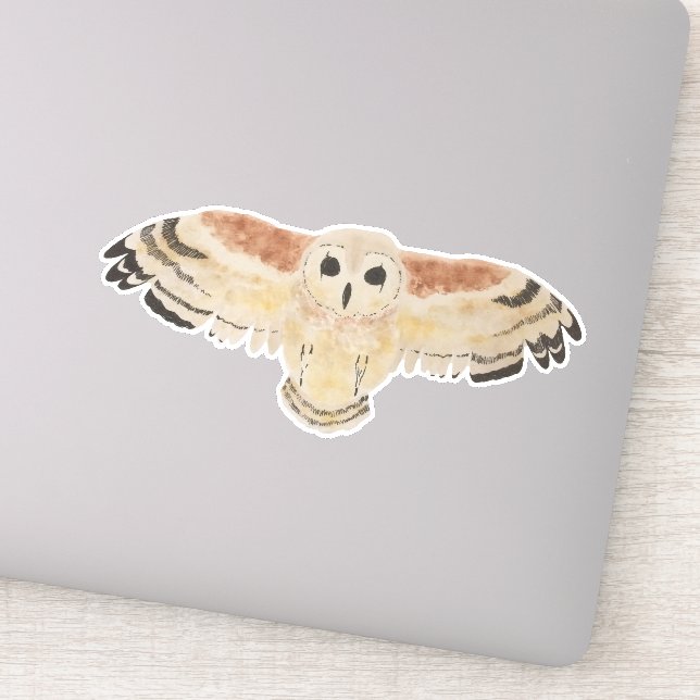Watercolor Bird Marsh Owl Aufkleber (Detail)
