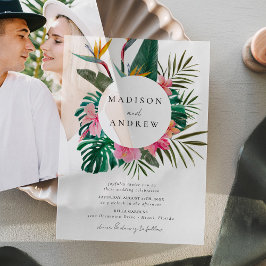 Watercolor Bird of Paradise Wreath Wedding