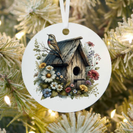 Watercolor Birdhouse Personalisiert Weihnachten Ornament Aus Metall