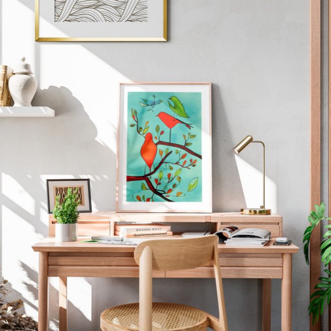 Watercolor Birds Wall Art Poster (Von Creator hochgeladen)