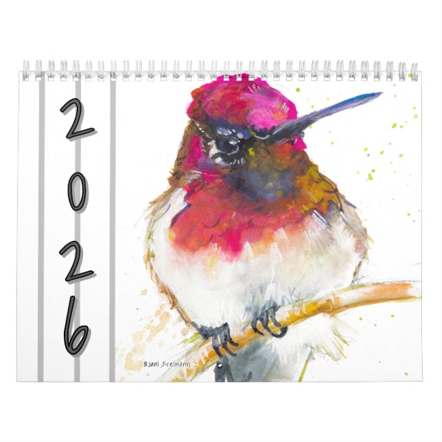 Watercolor Birds Wall Calendar 2026 Kalender (Titelbild)