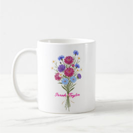 Watercolor Birth Flower Aster Custom Kaffeetasse