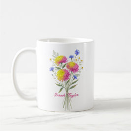 Watercolor Birth Flower Chrysanthemum Custom Kaffeetasse