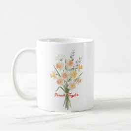 Watercolor Birth Flower Narcissus Custom Kaffeetasse