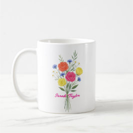 Watercolor Birth Flower Rose Custom Kaffeetasse