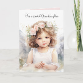 Watercolor Birthday Angel Girl for Grandtochter Karte