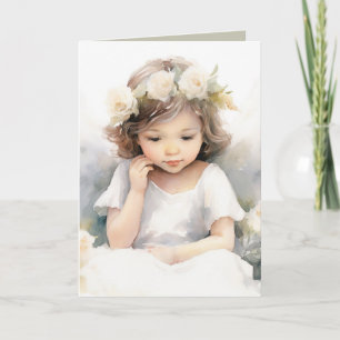 Watercolor Birthday Angel Girl Karte