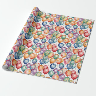 Watercolor Birthday Balloons Geschenkpapier
