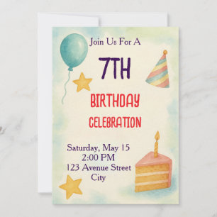 Watercolor Birthday Celebration Einladung