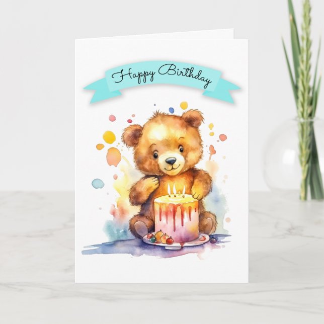 Watercolor Birthday Karte (Vorderseite)