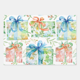 Watercolor Birthday Presents Geschenkpapier Set
