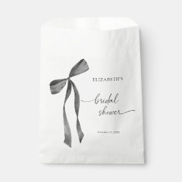 Watercolor Black Coquette Bow Bridal Shower Geschenktütchen