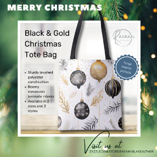 Watercolor Black & Gold Weihnachtsdesign Toag
