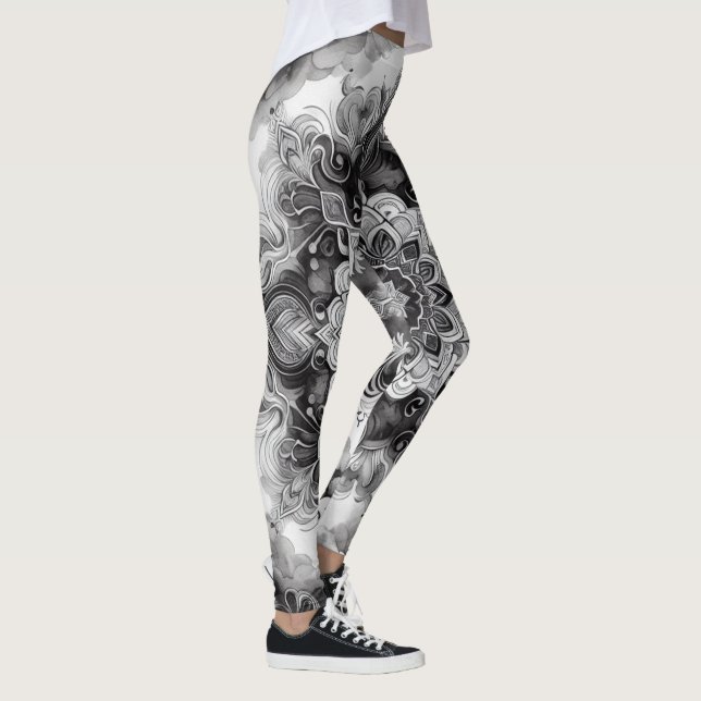 Watercolor black ink wash leggings (Rechts)