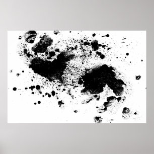 Watercolor Black'n'White Paint Spritzer Poster