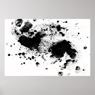 Watercolor Black'n'White Paint Spritzer Poster