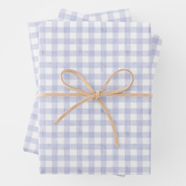 Watercolor Blau Gingham Geschenkpapier Set