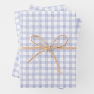 Watercolor Blau Gingham Geschenkpapier Set