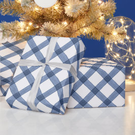 Watercolor Blau Gingham Karo Geschenkpapier