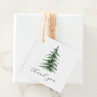 Watercolor Blau Weihnachtsbaum-Party Geschenkanhänger