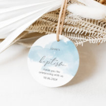 Watercolor-blaue, elegante Jungentaufe