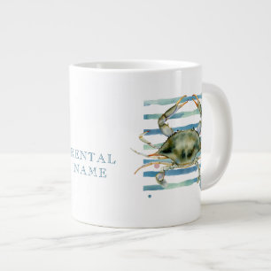 WATERCOLOR BLAUE KRABBE FERIENHAUS Jumbo-Tasse