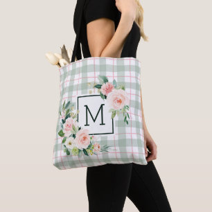 Watercolor Bloom   Pastell-Karo-Monogramm