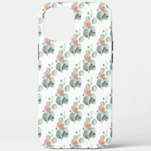 Watercolor Blooms and Eucalyptus Botanical Pattern iPhone 12 Pro Max Hülle