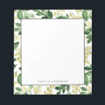 Watercolor Blossom Leaves Notizblock<br><div class="desc">Customizable greenery notepad. It feys watercolor greenery and blossoms pattern. Personalize by adding names and other details This greenery pattern notepad is perfect as a gift.</div>