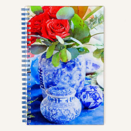 Watercolor Blue and White Chinoiserie Ginger Jar   Notizbuch