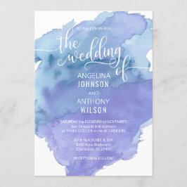 Watercolor Blue Aquamarin Beach Hochzeitseinladung Einladung