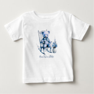 Watercolor Blue Baby Bear Baby T - Shirt