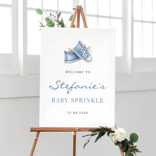 Watercolor Blue Baby Hinterns Boy Baby Sprinkle Poster