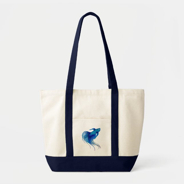 Watercolor Blue Betta Fish Tragetasche (Vorne)