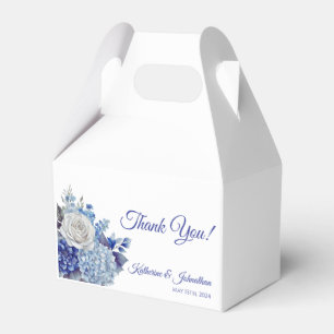 Watercolor Blue Blume Bouquet-Wedding Vielen Dank Geschenkschachtel