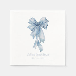 Watercolor Blue Bow Brautparty Napkins Serviette