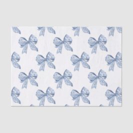 Watercolor Blue Chinoiserie Bows Seidenpapier