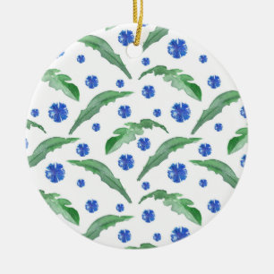 Watercolor Blue cornflowers Keramik Ornament
