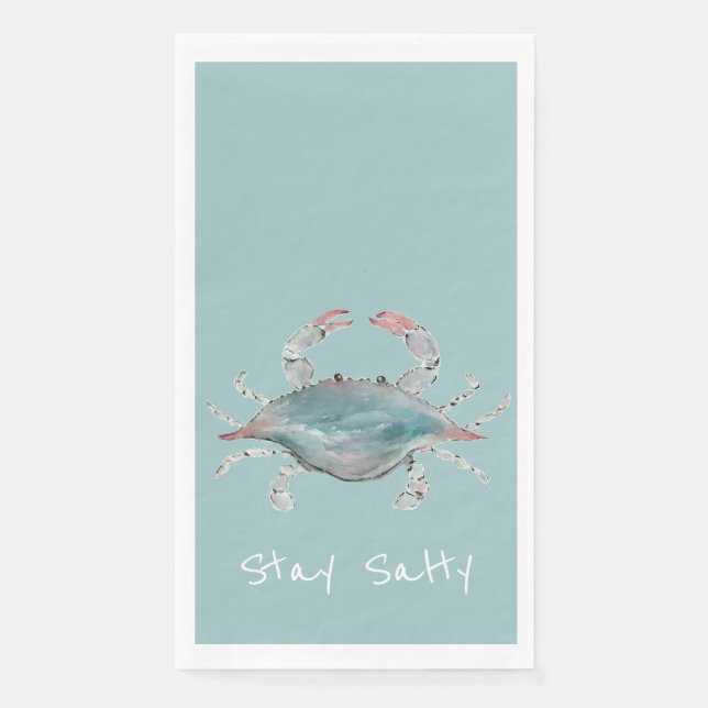 Watercolor Blue Crab Serviette (Vorderseite)