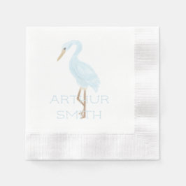 Watercolor Blue Crane Serviette