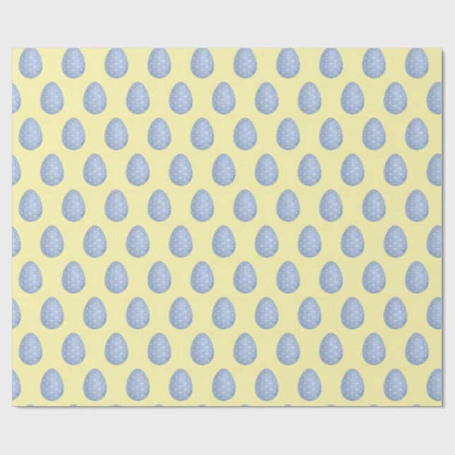 watercolor blue easter egg Wrapping Paper Geschenkpapier (Flach)