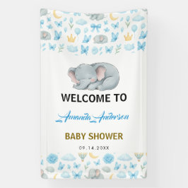 Watercolor Blue Elephant | Boy’s Baby Shower Banner