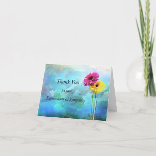 Watercolor Blue Floral Vielen Dank Ihr Mitgefühl K Dankeskarte