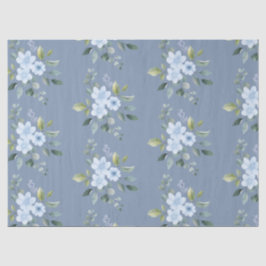 Watercolor Blue Floral Wedding Wrapping Paper  Seidenpapier