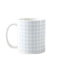 Watercolor Blue Gingham Coffee Tasse