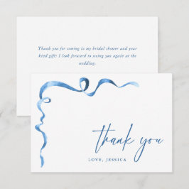 Watercolor Blue Hand Draw Bow Vielen Dank Dankeskarte