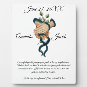 Watercolor Blue Handfastings Art Wedding Keepake Fotoplatte