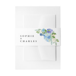 Watercolor Blue Hydrangea Bouquet Wedding Einladungsbanderole